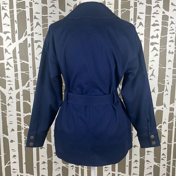 Navy Blue Riviera Short Trench Coat NEW XS - Picture 3 of 11